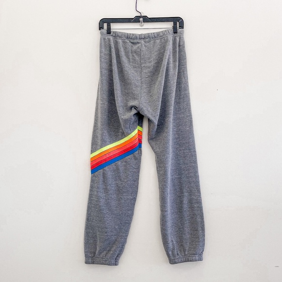 Aviator Nation Chevron 5 Stripe Sweatpants Gray L - Picture 6 of 7